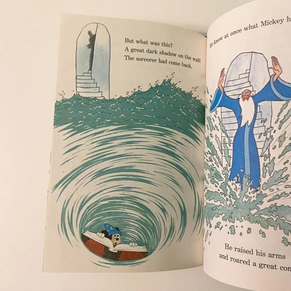 Vintage 1973 The Sorcerers Apprentice Disney World of  Reading Book HC - Picture 13 of 16